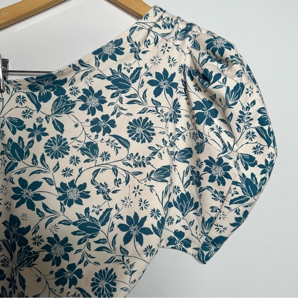 Free People Intimately Teal Floral Somethin' Bout You Bodysuit Size Medium - Picture 4 of 9